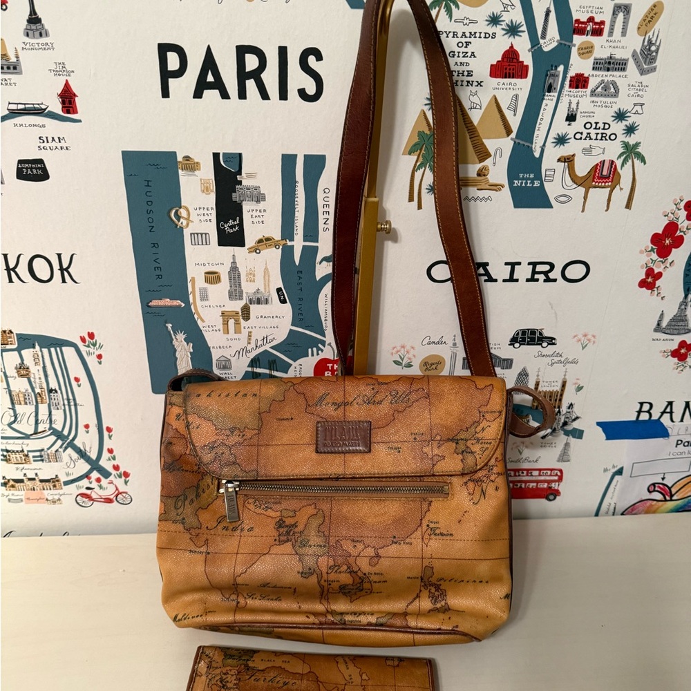 Alviero Martini Tan‎ Leather Bag with matching wallet